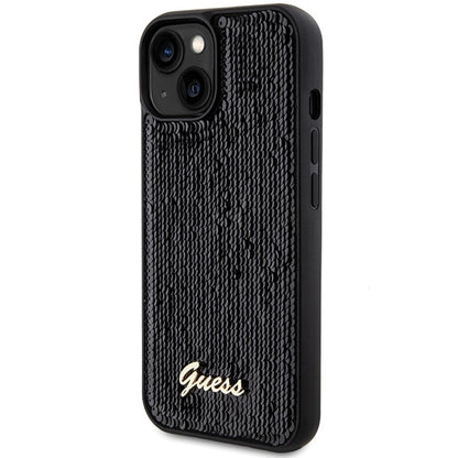 Guess Sequin Script Metal case for iPhone 14 / 15 / 13 - black_1