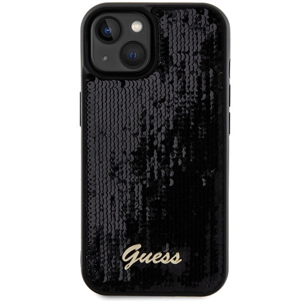Guess Sequin Script Metal case for iPhone 14 / 15 / 13 - black_2
