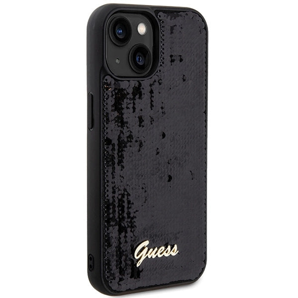 Guess Sequin Script Metal case for iPhone 14 / 15 / 13 - black_3