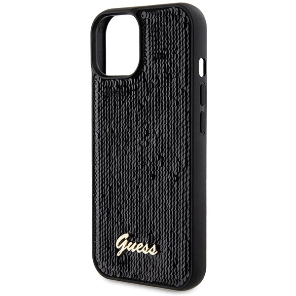 Guess Sequin Script Metal case for iPhone 14 / 15 / 13 - black_5