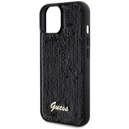 Guess Sequin Script Metal case for iPhone 14 / 15 / 13 - black_5