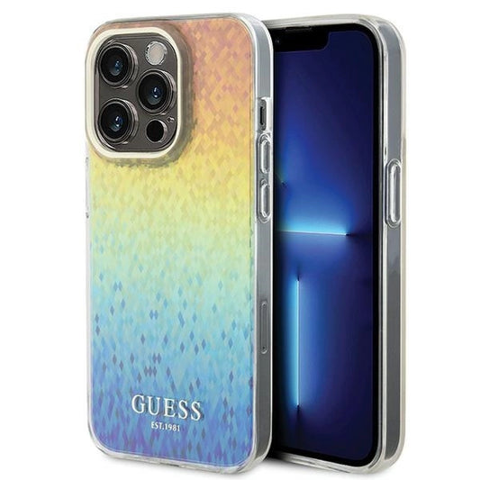 Guess IML Faceted Mirror Disco Iridescent case for iPhone 14 Pro Max - multicolored_0