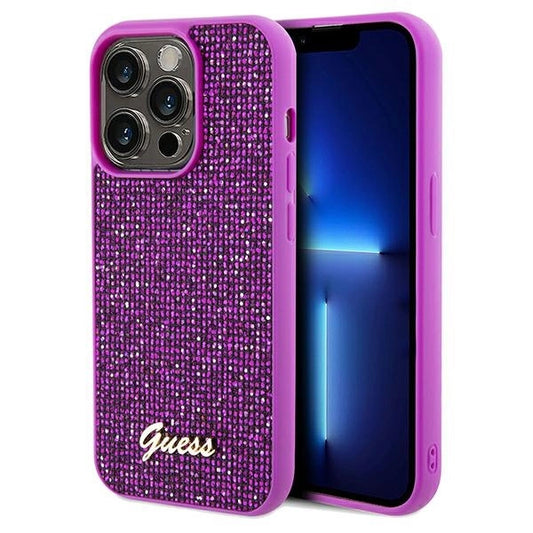 Guess Disco Metal Script case for iPhone 14 Pro Max - fuchsia_0