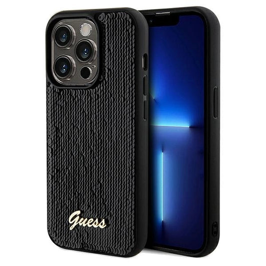 Guess Sequin Script Metal case for iPhone 14 Pro Max - black_0