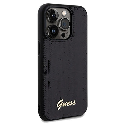 Guess Sequin Script Metal case for iPhone 14 Pro Max - black_3