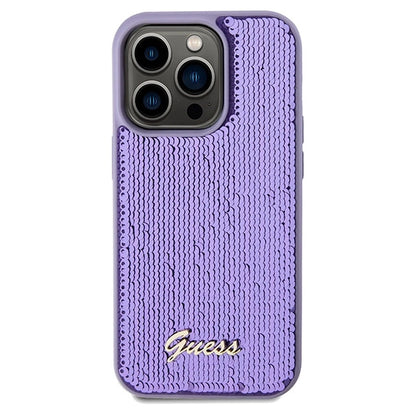 Guess Sequin Script Metal case for iPhone 14 Pro Max - purple_2