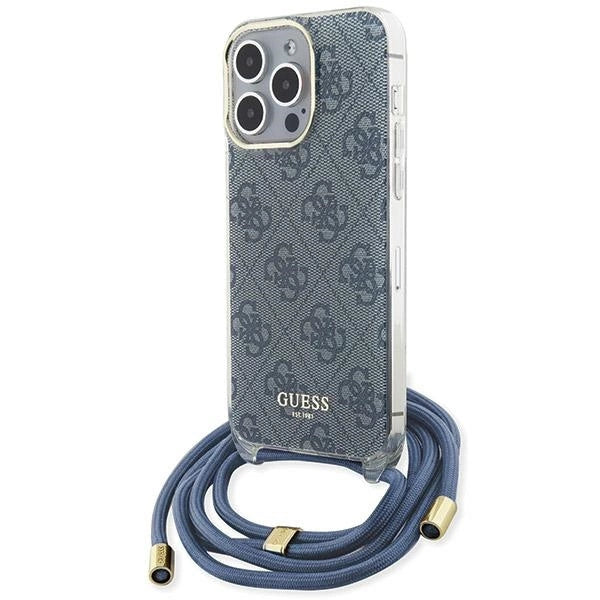 Guess Crossbody Cord 4G Print case for iPhone 15 Pro - blue_0