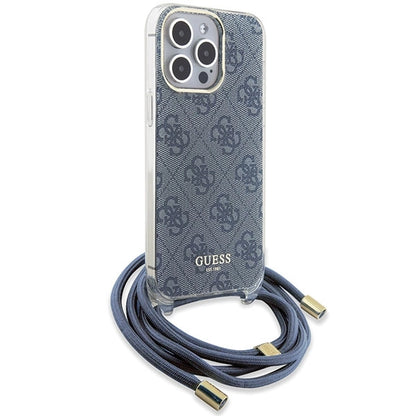 Guess Crossbody Cord 4G Print case for iPhone 15 Pro - blue_2