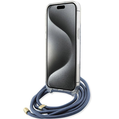Guess Crossbody Cord 4G Print case for iPhone 15 Pro - blue_3