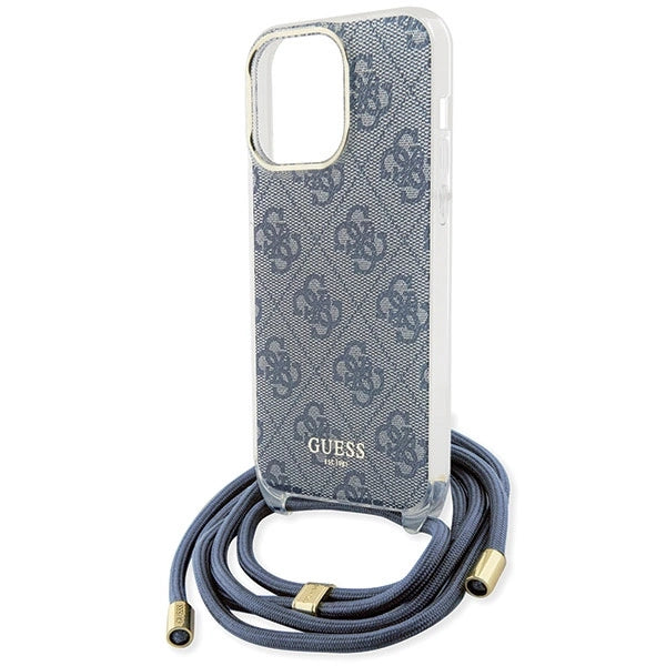 Guess Crossbody Cord 4G Print case for iPhone 15 Pro - blue_4