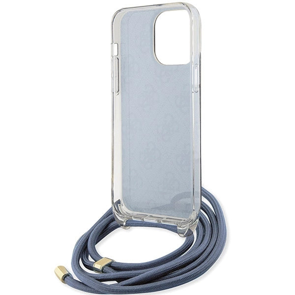 Guess Crossbody Cord 4G Print case for iPhone 15 Pro - blue_5