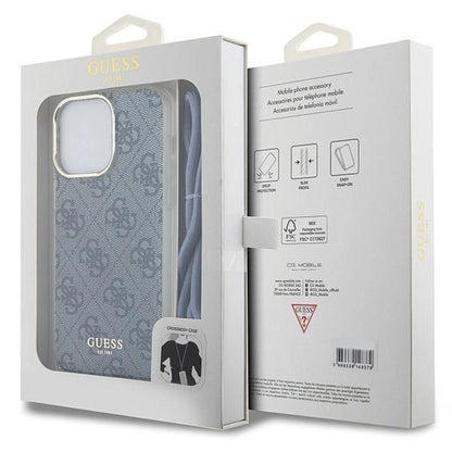 Guess Crossbody Cord 4G Print case for iPhone 15 Pro - blue_6