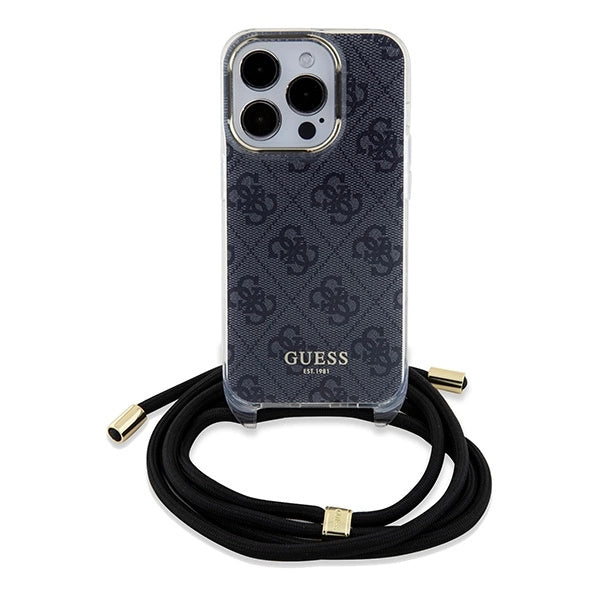 Guess Crossbody Cord 4G Print case for iPhone 15 Pro - black_1