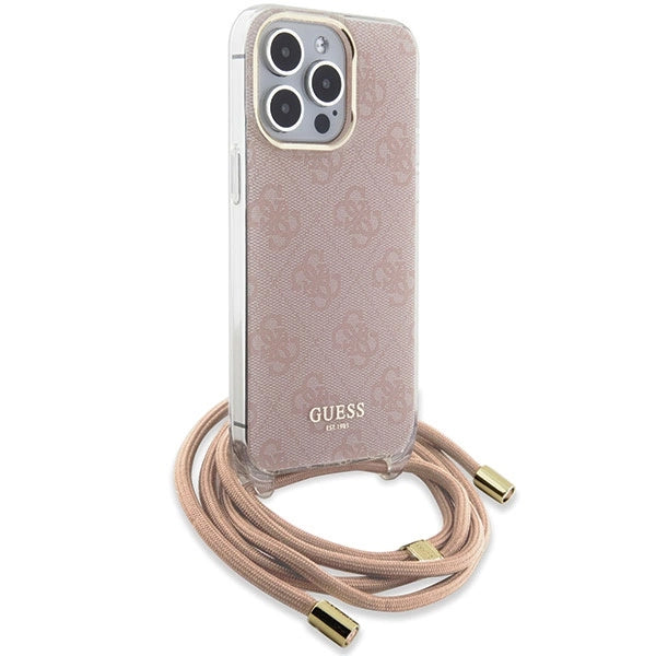Guess Crossbody Cord 4G Print case for iPhone 15 Pro - pink_2