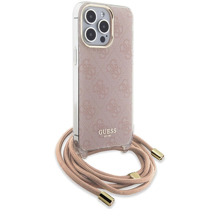 Guess Crossbody Cord 4G Print case for iPhone 15 Pro - pink_2