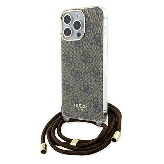 Guess Crossbody Cord 4G Print case for iPhone 15 Pro - brown_0