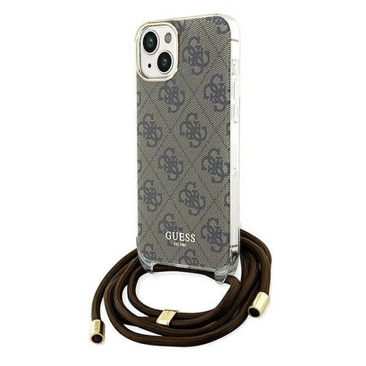 Guess Crossbody Cord 4G Print case for iPhone 15 / 14 / 13 - brown_0