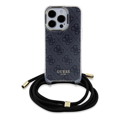 Guess Crossbody Cord 4G Print case for iPhone 15 Pro Max - black_1