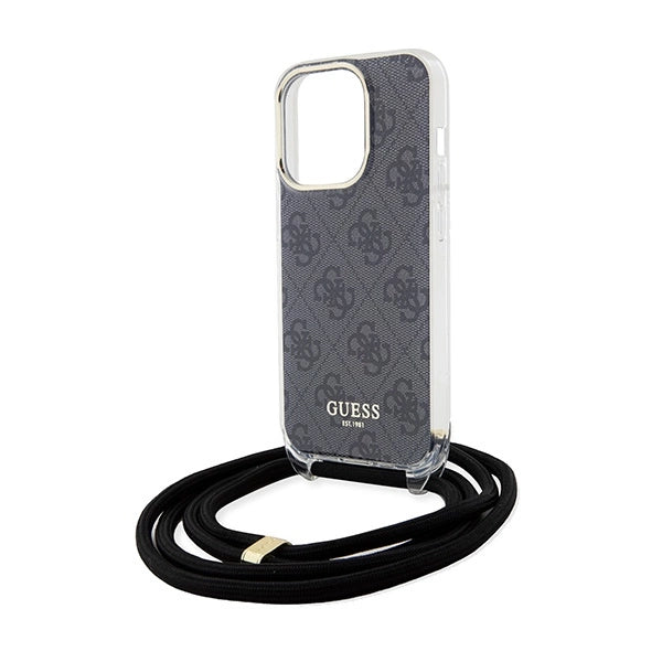 Guess Crossbody Cord 4G Print case for iPhone 15 Pro Max - black_4