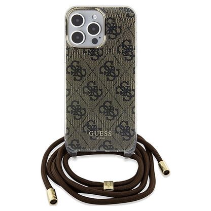 Guess Crossbody Cord 4G Print case for iPhone 15 Pro Max - brown_1