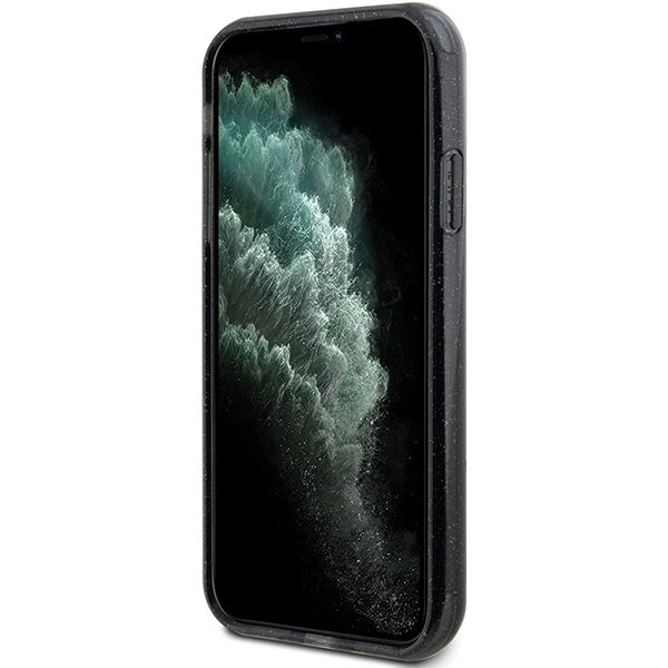 Guess Ring Stand Script Glitter MagSafe case for iPhone 11 / Xr - black_4