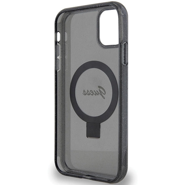 Guess Ring Stand Script Glitter MagSafe case for iPhone 11 / Xr - black_6