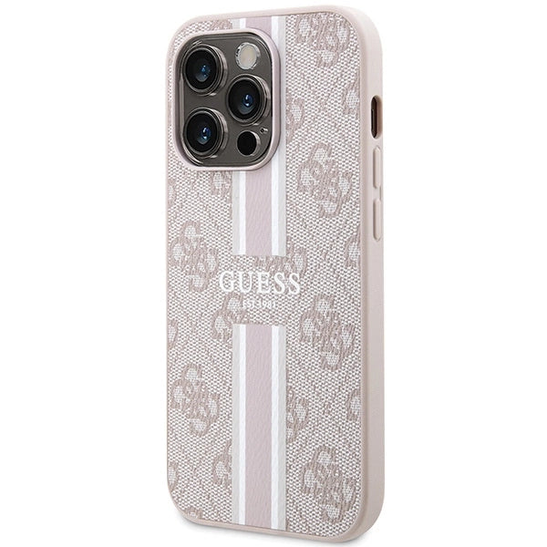 Guess 4G Printed Stripes MagSafe case for iPhone 15 Pro - pink_1