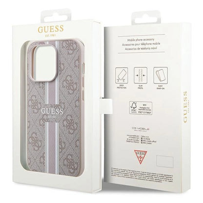 Guess 4G Printed Stripes MagSafe case for iPhone 15 Pro - pink_7