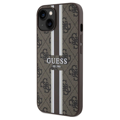 Guess 4G Printed Stripes MagSafe case for iPhone 15/14/13 - brown_1