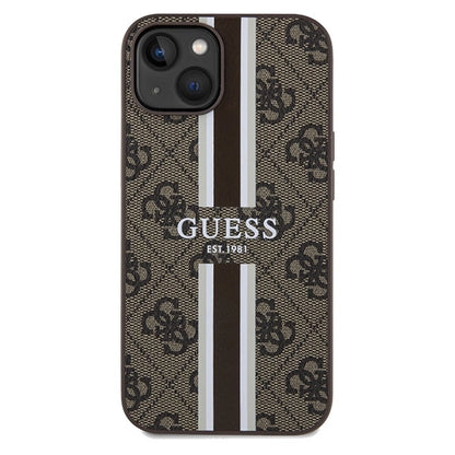 Guess 4G Printed Stripes MagSafe case for iPhone 15/14/13 - brown_2
