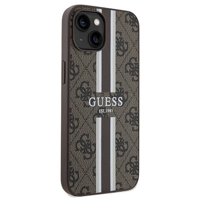 Guess 4G Printed Stripes MagSafe case for iPhone 15/14/13 - brown_3