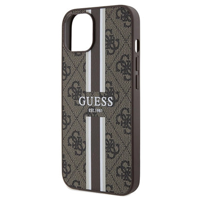 Guess 4G Printed Stripes MagSafe case for iPhone 15/14/13 - brown_5