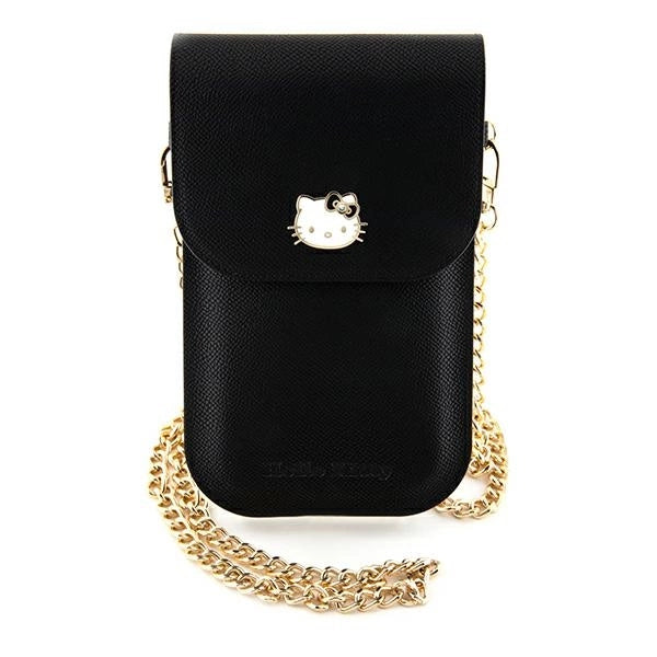 Hello Kitty Leather Metal Logo Chain bag - black_0