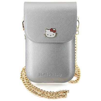 Hello Kitty Leather Metal Logo Chain bag - silver_0