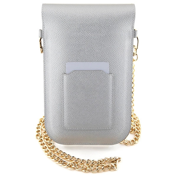 Hello Kitty Leather Metal Logo Chain bag - silver_1
