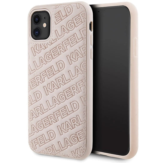 Karl Lagerfeld Quilted K Pattern case for iPhone 11 / Xr - pink_0