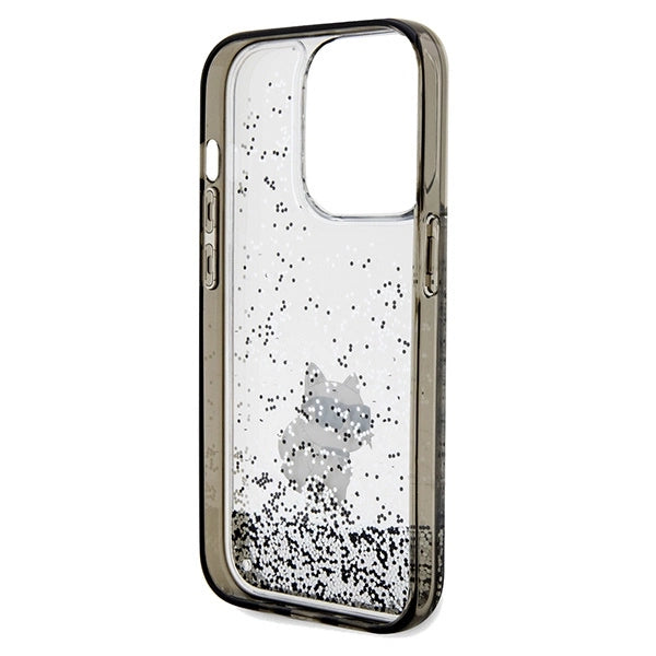 Karl Lagerfeld Liquid Glitter Choupette case for iPhone 14 Pro - transparent_6