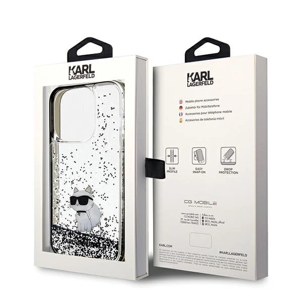 Karl Lagerfeld Liquid Glitter Choupette case for iPhone 14 Pro - transparent_7