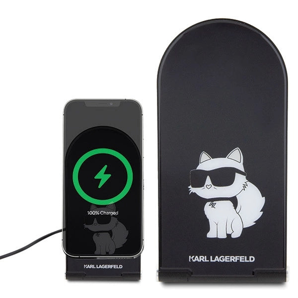 Karl Lagerfeld Choupette MagSafe induction charger 15W, foldable 2in1 - black_1