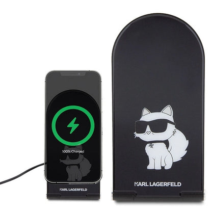 Karl Lagerfeld Choupette MagSafe induction charger 15W, foldable 2in1 - black_1