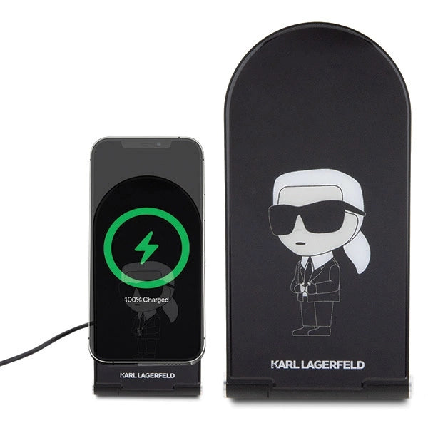 Karl Lagerfeld Ikonik MagSafe 15W inductive charger, foldable 2in1 - black_1