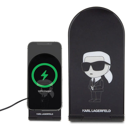 Karl Lagerfeld Ikonik MagSafe 15W inductive charger, foldable 2in1 - black_1