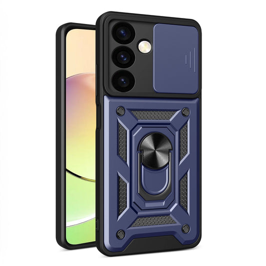 Hybrid Armor Camshield armored case for Samsung Galaxy S24 with camera cover - blue_0