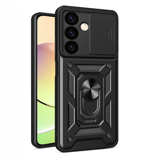 Hybrid Armor Camshield armored case for Samsung Galaxy S24+ with camera cover - black_0