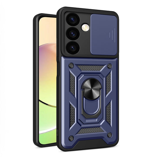 Hybrid Armor Camshield armored case for Samsung Galaxy A15 with camera cover - blue_0