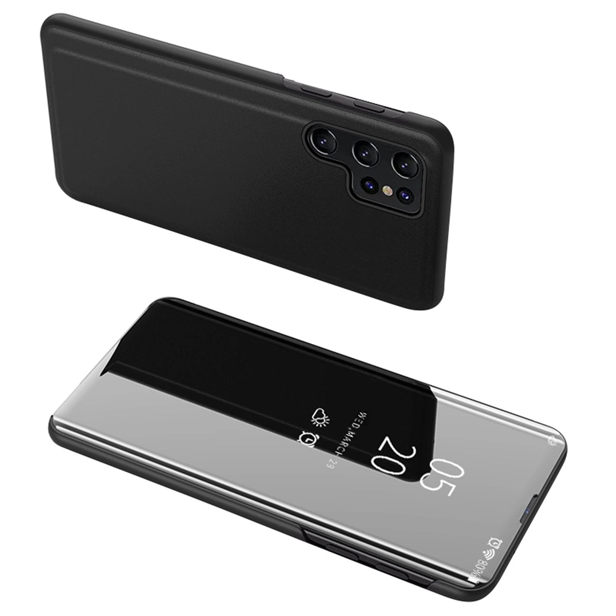 Clear View Case for Samsung S24 Ultra with flap - black_0