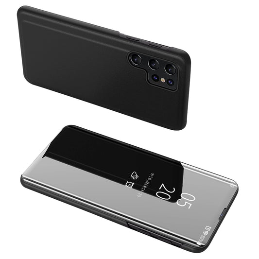 Clear View Case for Samsung S24 Ultra with flap - black_0
