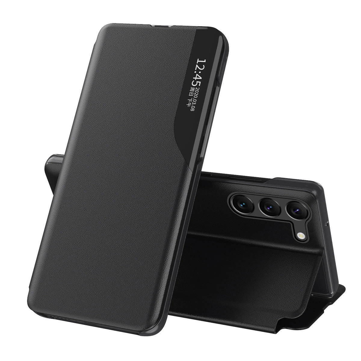 Eco Leather View Case for Samsung S24+ with flap - black_0