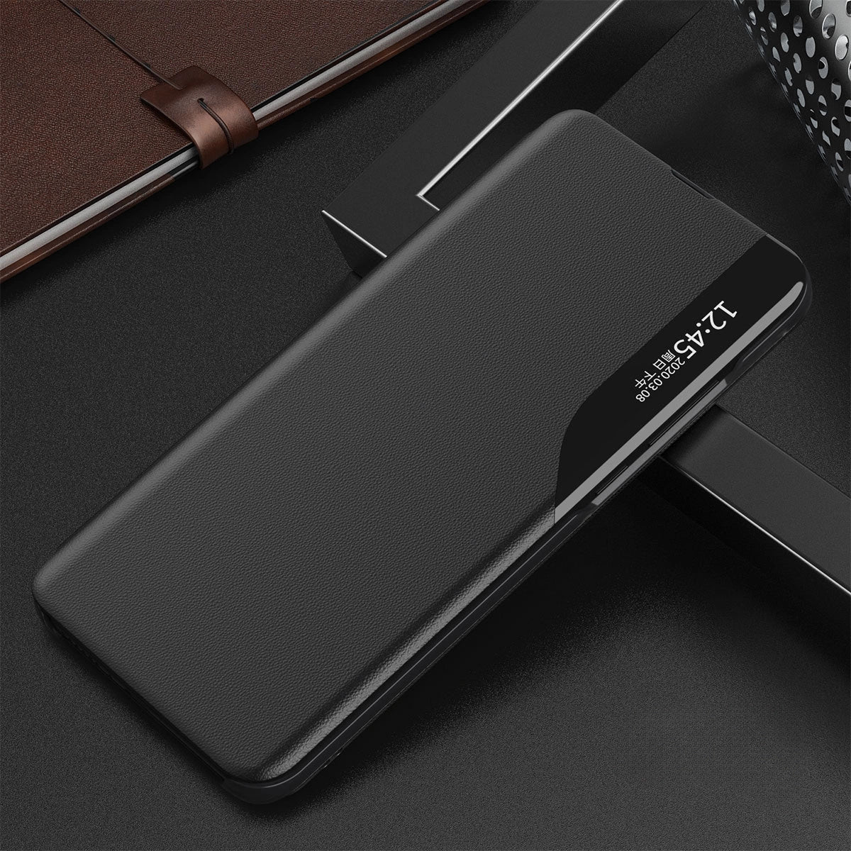 Eco Leather View Case for Samsung S24+ with flap - black_11