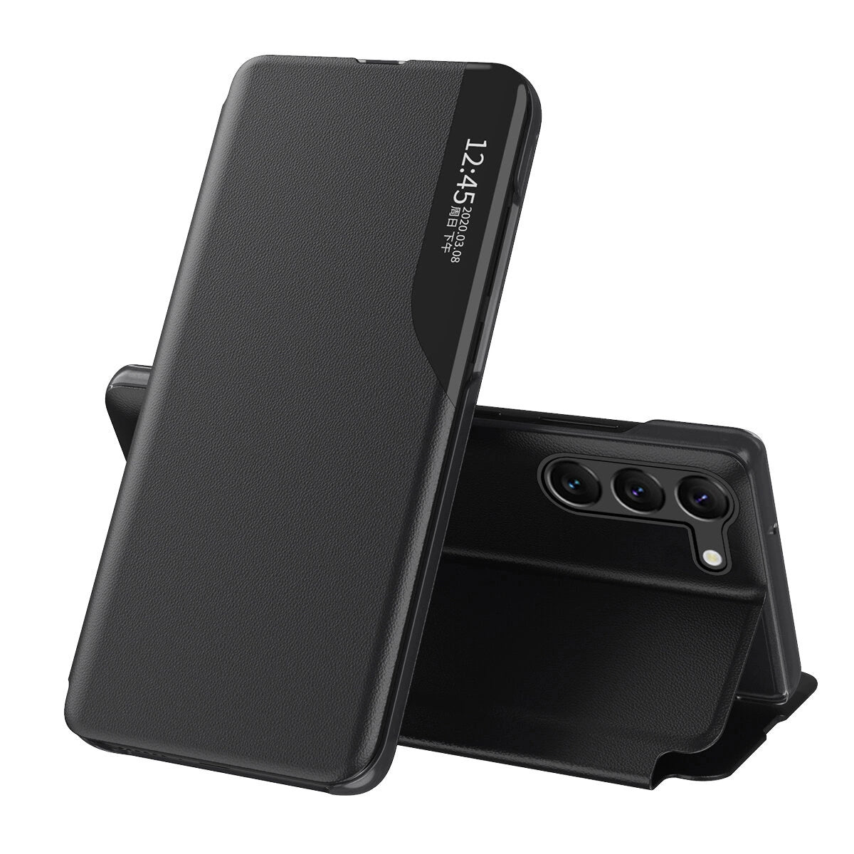 Eco Leather View Case for Samsung A05s with flap - black_0